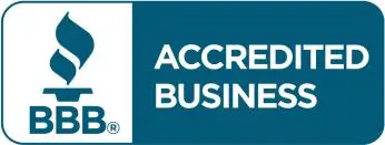 Blue-and-white Better Business Bureau (BBB) Accredited Business badge